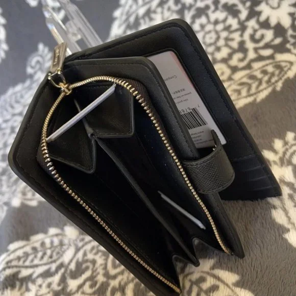 Kate Spade Staci Colorblock Medium Compact Bifold Wallet Warm Beige Multi - Picture 12 of 16